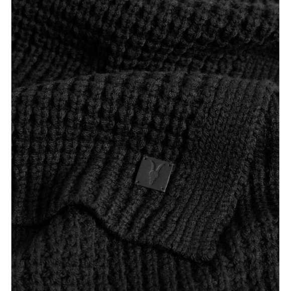 AllSaints Thermal Stitch Nevada Knit Scarf Black - Picture 4 of 4